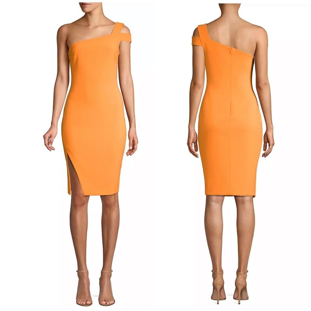 LIKELY Packard One Shoulder Dress in Orange